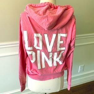 VS PINK Sweatshirt & Cropped Sweatpants (SMALL)